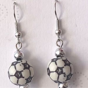 New Soccer Sports Earrings Hand Crafted Dangle Drop Athletic FIFA World Cup
